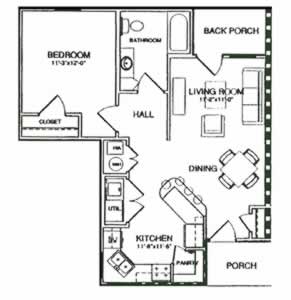 One Bedroom / One Bath - 795 Sq. Ft.*